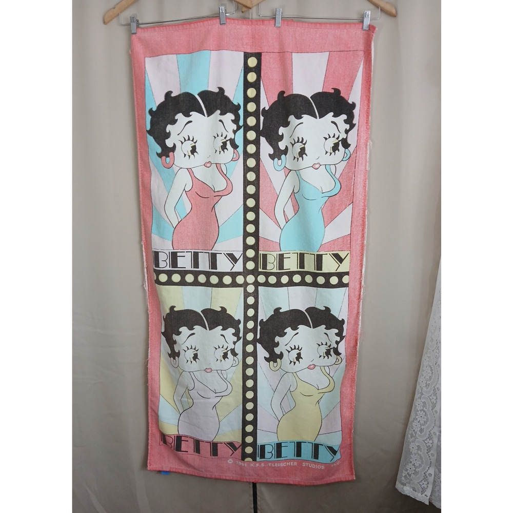 Vintage 1991 Betty Boop Towel KFS Fleischer Studio Jay Franco Taiwan 100% Cotton